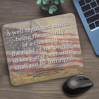 Rustic Typography 2nd Amendment American Flag Mouse Pad