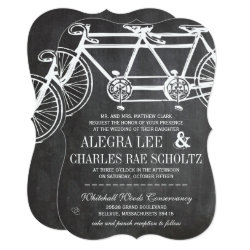 Rustic Typography Chalkboard Vintage Bicycle Card