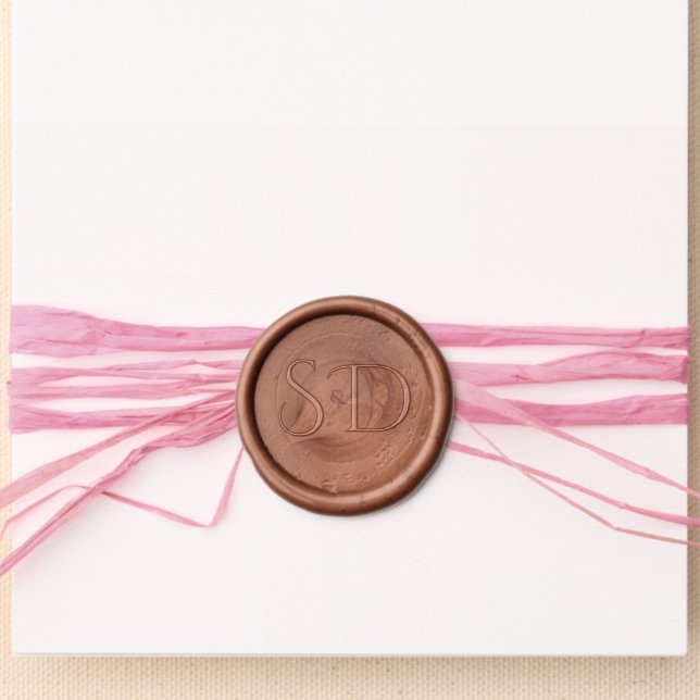 Rustic typography elegant wedding  wax seal sticker (Front)