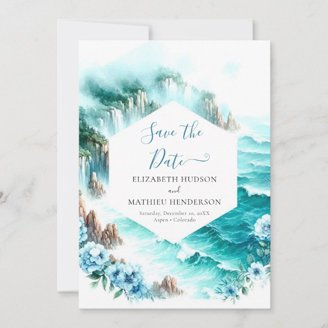  Rustic Typography Nautical Wedding  Save The Date (Front)