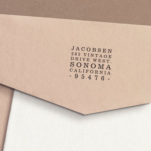 Rustic Typography Return Address Stamp