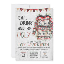 Rustic Ugly Sweater Christmas Party Invitation