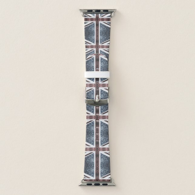 Rustic UK flag red blue sparkles glitters Apple Watch Band (Band)