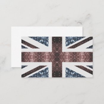 Rustic Uk Flag Red Blue Sparkles Glitters Business Card by PLdesign at Zazzle