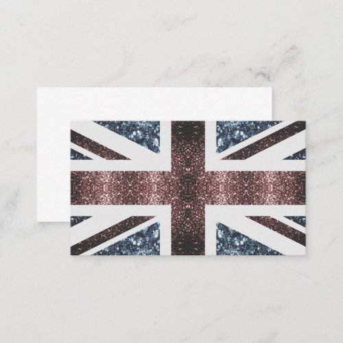 Rustic UK flag red blue sparkles glitters Business Card