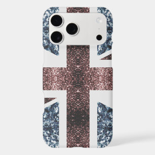 Rustic UK flag red blue sparkles glitters iPhone 17 Pro Max Case