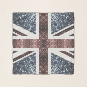 Rustic UK flag red blue sparkles glitters Scarf