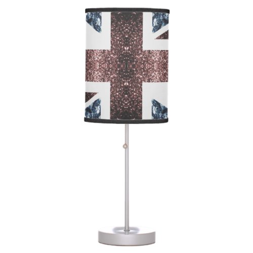 Rustic UK flag red blue sparkles glitters Table Lamp