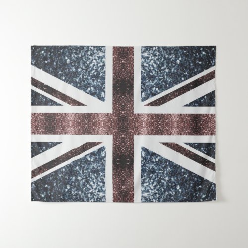 Rustic UK flag red blue sparkles glitters Tapestry