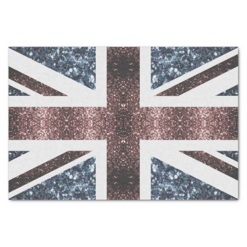 Rustic UK flag red blue sparkles glitters Tissue Paper