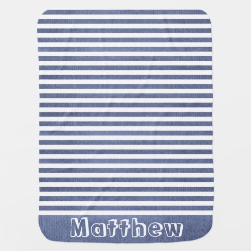 Rustic Ultramarine Deep Stripes   Baby Blanket