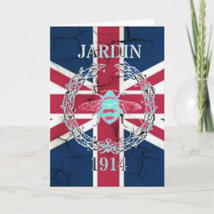 Rustic Union Jack Flag queen jubilee french bee Card