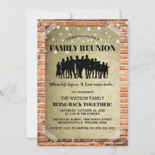 Rustic Urban Family Fun Reunion   Back Together Invitation