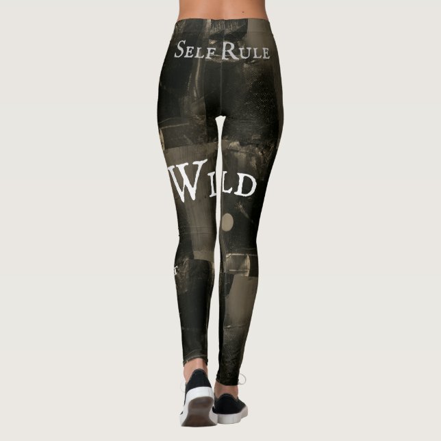 Rustic Urban Wild Black Gray Fashion  Leggings (Back)