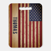 Rustic USA American Flag Stars Stripes Patriotic  Seat Cushion (Front Vertical)