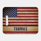 Rustic USA American Flag Stars Stripes Patriotic  Seat Cushion (Front Horizontal)