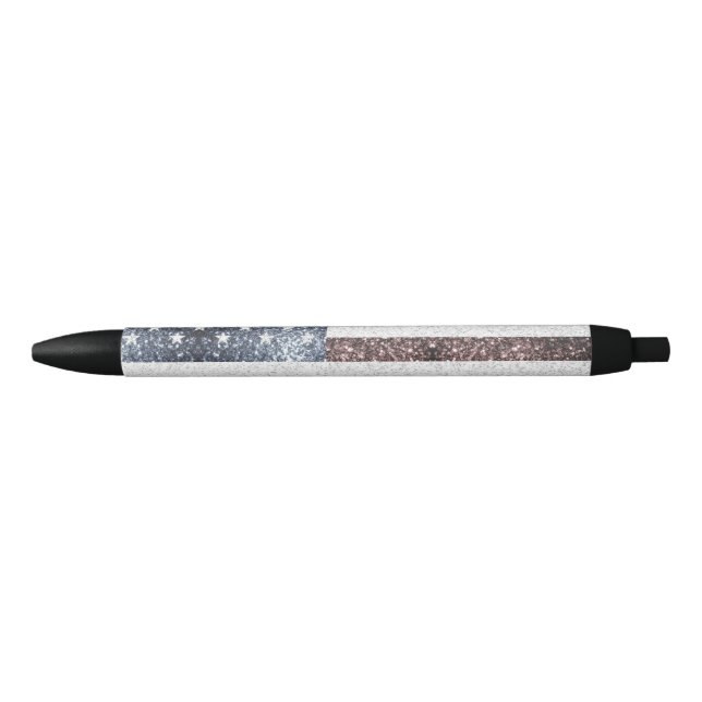 Rustic USA flag red white blue sparkles glitters Pen (Front)