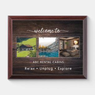 Rustic Vacation Rental Guest House Welcome Sign Award Plaque
