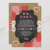 Rustic Valentine baby sprinkle invites (Front/Back)