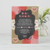 Rustic Valentine baby sprinkle invites (Standing Front)