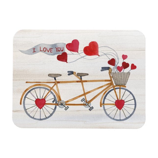 Rustic Valentine Bicycle Built For Two Magnet (Horizontal)