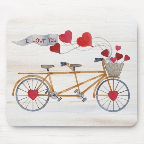 Rustic Valentine Bicycle Built For Two Mouse Pad