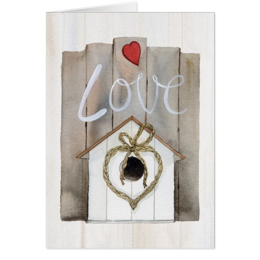 Rustic Valentine Birdhouse Cards (Front)