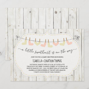 Rustic Valentines Day Baby Shower - Gender Neutral Invitation
