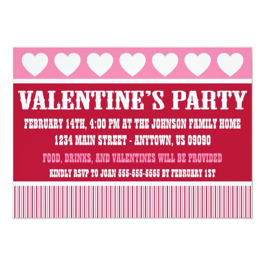 Rustic Valentine's Day Party Invitation (Dark Red)