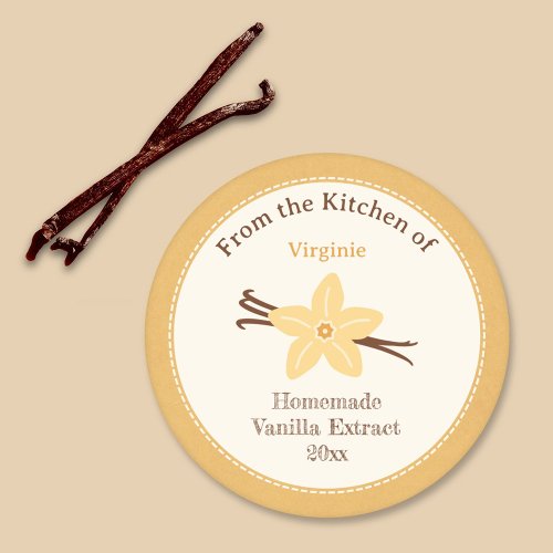 Rustic Vanilla Extract Label Kraft Sticker