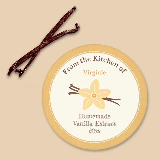 Rustic Vanilla Extract Label Kraft Sticker (Rustic Vanilla Extract Label Kraft Sticker)