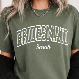 Rustic Varsity Bridesmaid Custom Bridal Squad T-Shirt