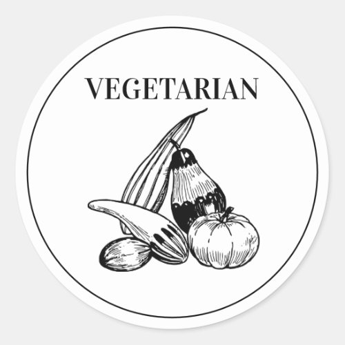 Rustic Vegetarian Wedding Meal Choice Classic Round Sticker