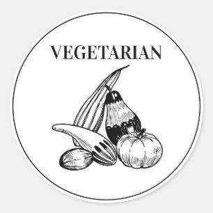 Rustic Vegetarian Wedding Meal Choice Classic Round Sticker