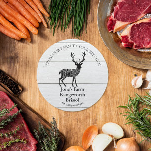 Rustic Venison Deer Meat Sticker – Farm & Market
