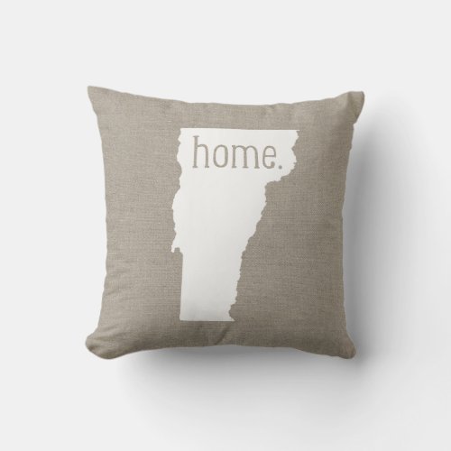 Rustic Vermont Home State Throw Pillow