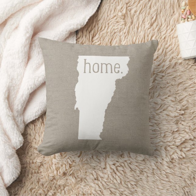 Rustic Vermont Home State Throw Pillow (Blanket)
