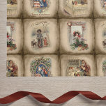 Rustic Victorian Christmas Book Covers Tissue Paper<br><div class="desc">Beautiful collection of antique Victorian-era Christmas book covers featuring old world Father Christmas,  children,  illuminated text and winter scenes on sepia distressed artisan square backgrounds. Pattern is seamless and scalable. Suitable for vintage Christmas decoupage and crafting.</div>