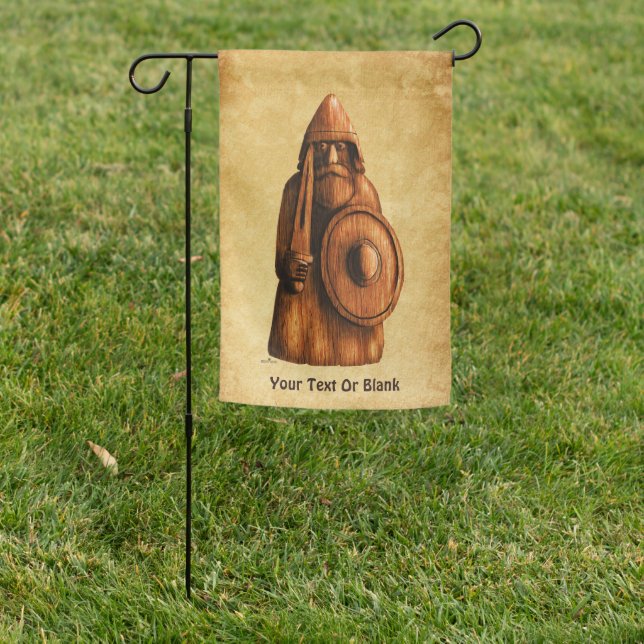 Rustic Viking Garden Flag (In SItu)