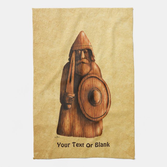 Rustic Viking Kitchen Towel (Vertical)