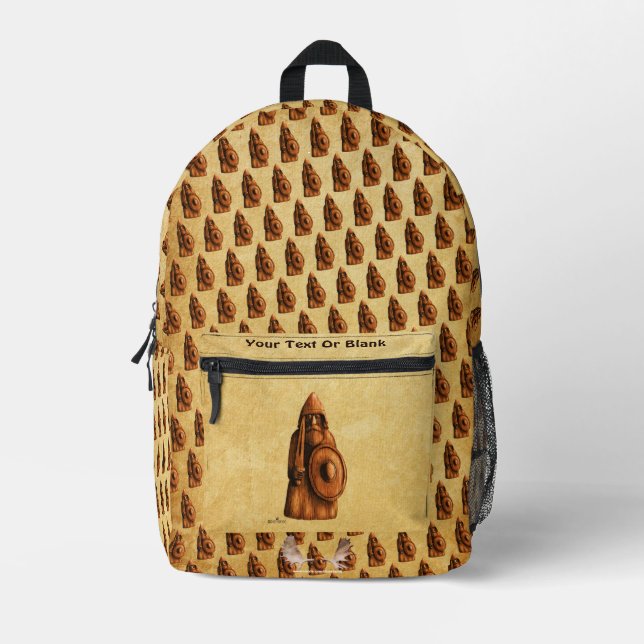 Rustic Viking Printed Backpack (Front)