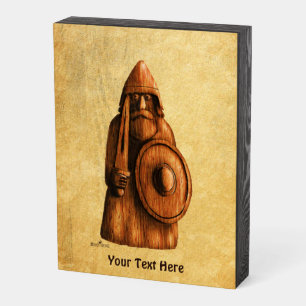 Rustic Viking Wooden Box Sign