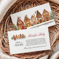 Rustic Village Winter Baby Shower Book Request