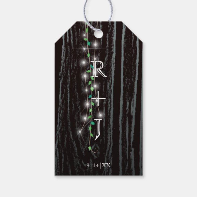 Rustic Vine & Lights Gift Tags (Front)