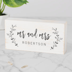 Rustic Vine Mr. and Mrs. Sign for Wedding,