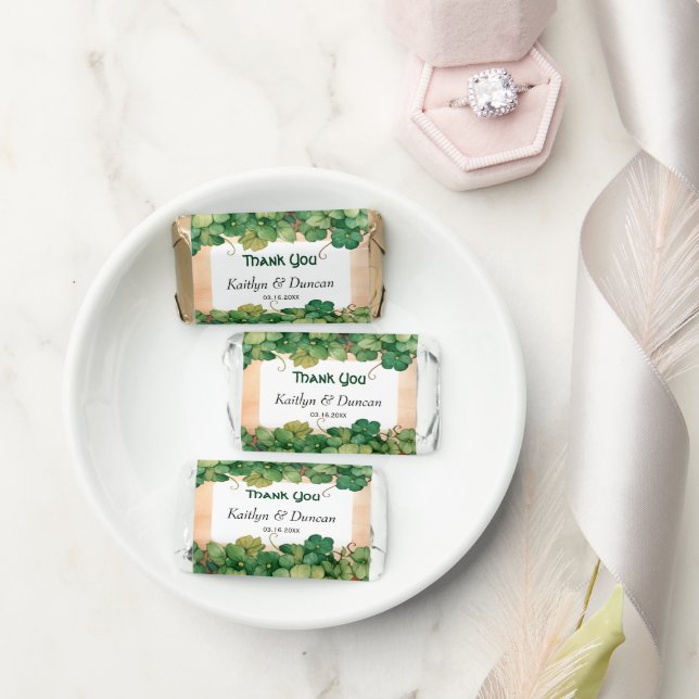 Rustic vine, wood St. Patrick's Day Irish wedding Hershey's Miniatures (Wedding)