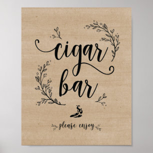 Rustic Vines Wedding Cigar Bar sign