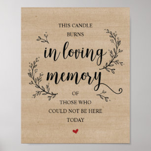 Rustic Vines Wedding Memorial (CANDLE) sign