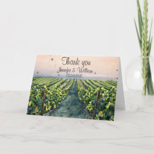 Rustic Vineyard Destination Italy Wedding Thank You Card