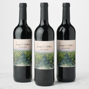 Rustic Vineyard Destination Italy Wedding Wine Label